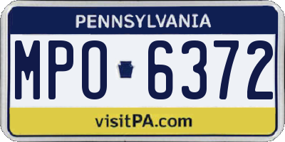 PA license plate MPO6372