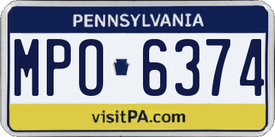 PA license plate MPO6374