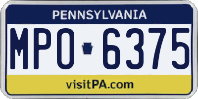 PA license plate MPO6375