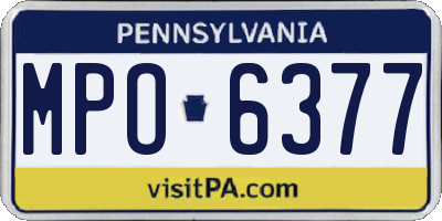 PA license plate MPO6377