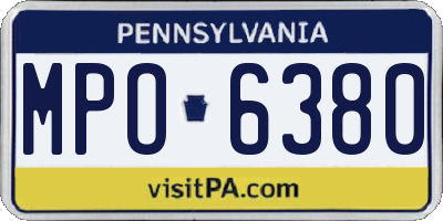 PA license plate MPO6380