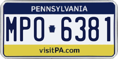 PA license plate MPO6381