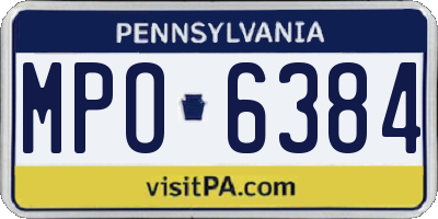 PA license plate MPO6384