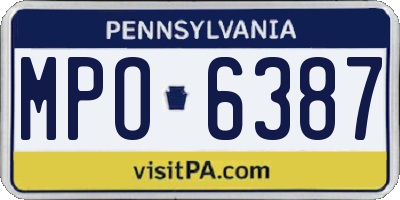 PA license plate MPO6387
