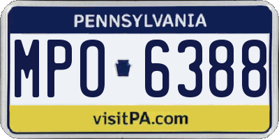 PA license plate MPO6388