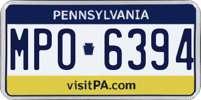 PA license plate MPO6394