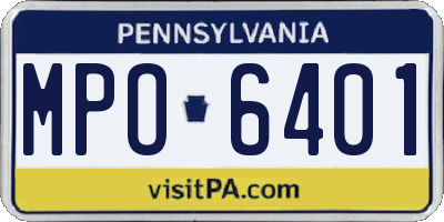 PA license plate MPO6401