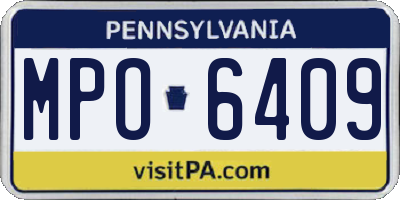 PA license plate MPO6409