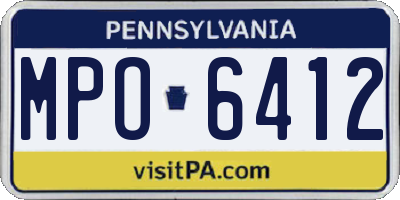 PA license plate MPO6412