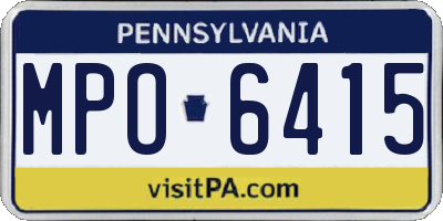 PA license plate MPO6415