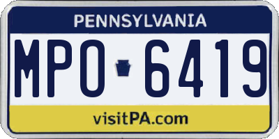 PA license plate MPO6419