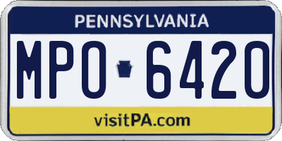 PA license plate MPO6420