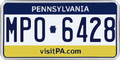 PA license plate MPO6428