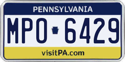 PA license plate MPO6429