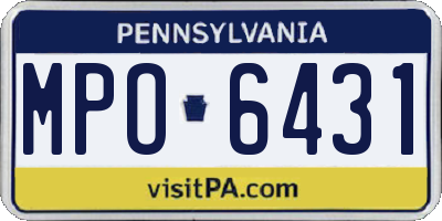 PA license plate MPO6431