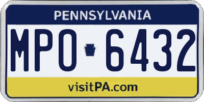 PA license plate MPO6432