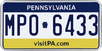 PA license plate MPO6433