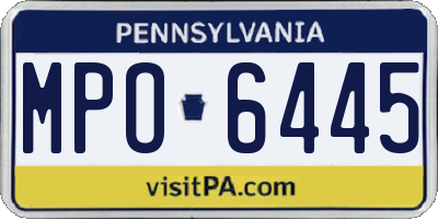 PA license plate MPO6445