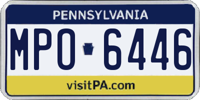 PA license plate MPO6446