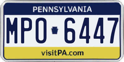 PA license plate MPO6447