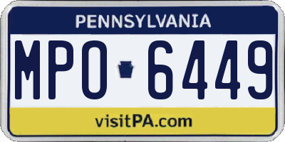 PA license plate MPO6449
