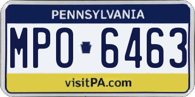 PA license plate MPO6463