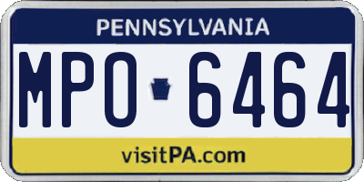 PA license plate MPO6464