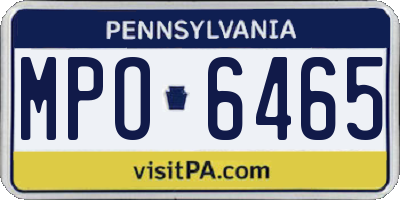 PA license plate MPO6465