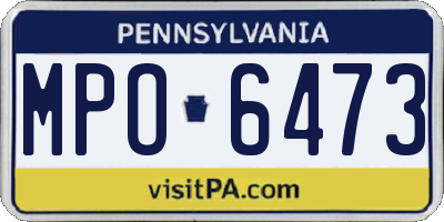PA license plate MPO6473