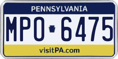PA license plate MPO6475
