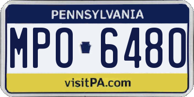PA license plate MPO6480
