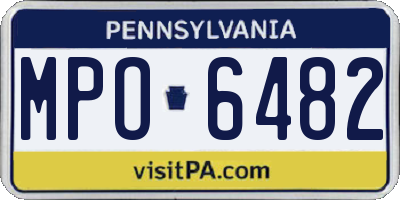 PA license plate MPO6482