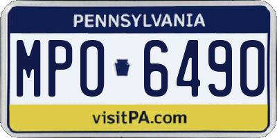 PA license plate MPO6490