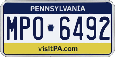 PA license plate MPO6492