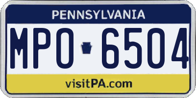 PA license plate MPO6504