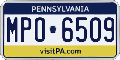 PA license plate MPO6509
