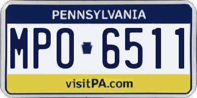 PA license plate MPO6511