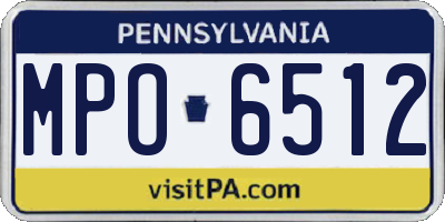PA license plate MPO6512