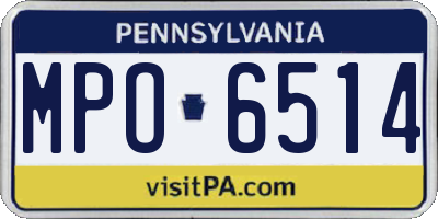 PA license plate MPO6514