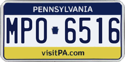 PA license plate MPO6516