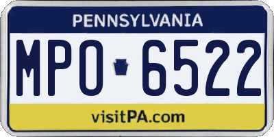 PA license plate MPO6522