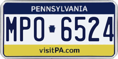 PA license plate MPO6524