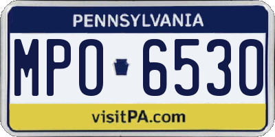 PA license plate MPO6530