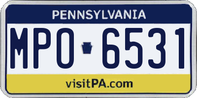 PA license plate MPO6531
