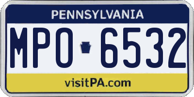 PA license plate MPO6532