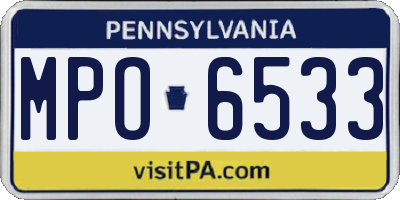 PA license plate MPO6533