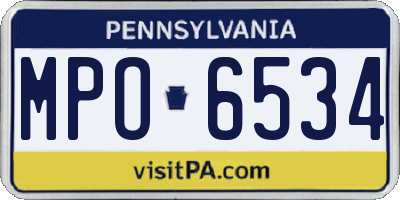 PA license plate MPO6534