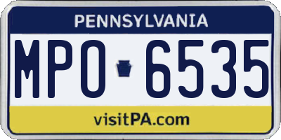 PA license plate MPO6535