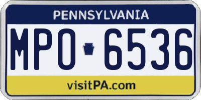 PA license plate MPO6536