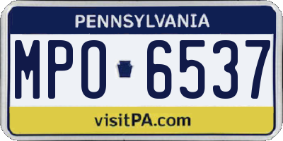 PA license plate MPO6537